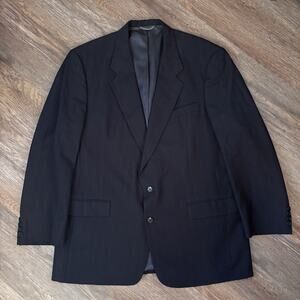 Christian Dior Monsieur Vintage Wool Blazer Blue Pinstripe Sz 46